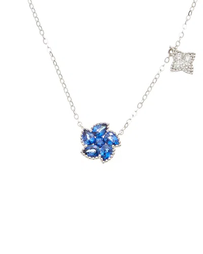 Maitre De Diamant 14k 1.15 Ct. Tw. Diamond & Sapphire Necklace