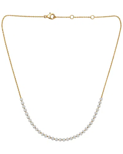 Maitre De Diamant 14k 3.84 Ct. Tw. Lab-grown Diamond Necklace In Gold