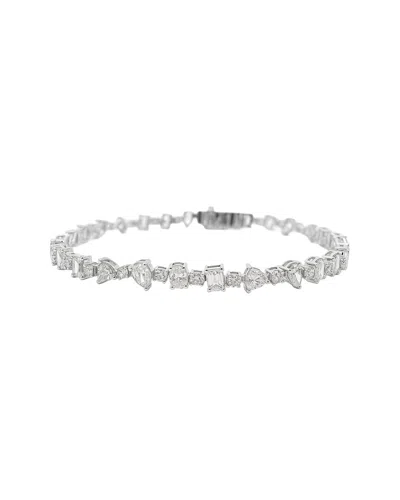 Maitre De Diamant 14k 5.30 Ct. Tw. Lab-grown Diamond Mixed-shape Diamond Tennis Bracelet In Silver