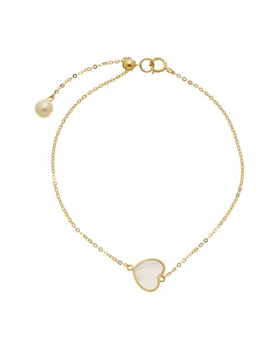 Maitre De Diamant 18k 0.02 Ct. Tw. Diamond & Pearl Bracelet