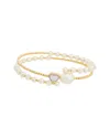 Maitre De Diamant 18k 0.02 Ct. Tw. Diamond & Pearl Bracelet