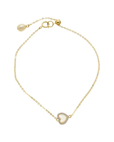 MAITRE DE DIAMANT MAITRE DE DIAMANT 18K 0.02 CT. TW. DIAMOND & PEARL BRACELET