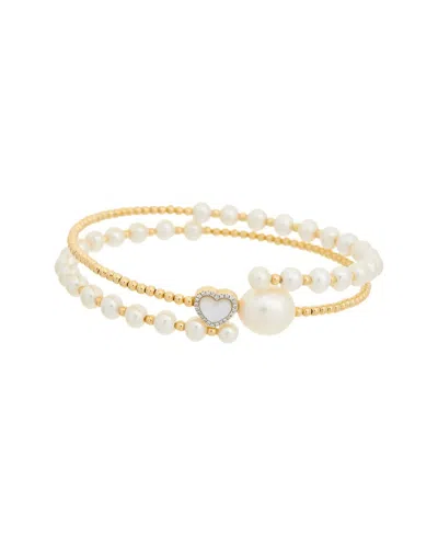 MAITRE DE DIAMANT MAITRE DE DIAMANT 18K 0.02 CT. TW. DIAMOND & PEARL BRACELET