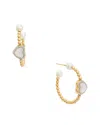 MAITRE DE DIAMANT MAITRE DE DIAMANT 18K 0.02 CT. TW. DIAMOND & PEARL EARRINGS