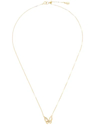 Maitre De Diamant 18k 0.02 Ct. Tw. Diamond & Pearl Necklace