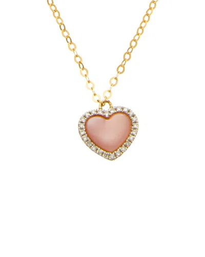 MAITRE DE DIAMANT MAITRE DE DIAMANT 18K 0.02 CT. TW. DIAMOND & PEARL NECKLACE