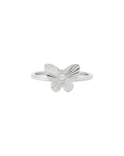 Maitre De Diamant 18k 0.03 Ct. Tw. Diamond Ring In Metallic