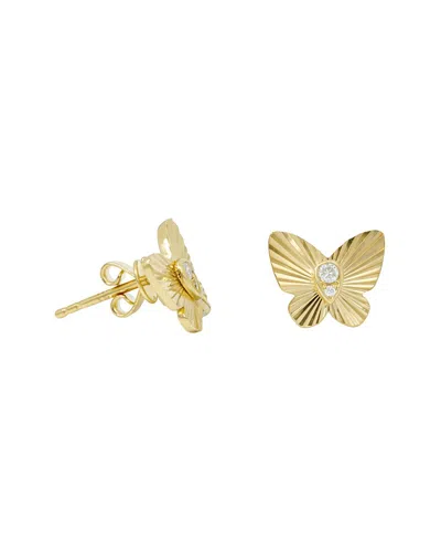 Maitre De Diamant 18k 0.06 Ct. Tw. Diamond Earrings In Gold