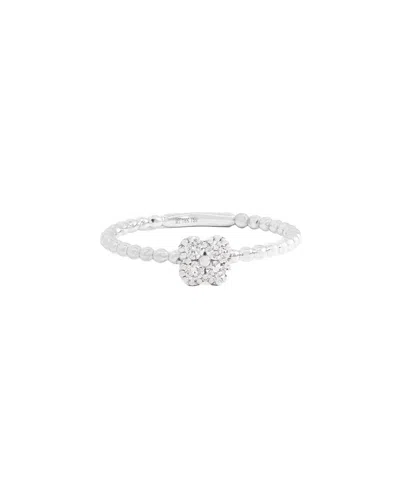 Maitre De Diamant 18k 0.13 Ct. Tw. Diamond Ball Flower Ring