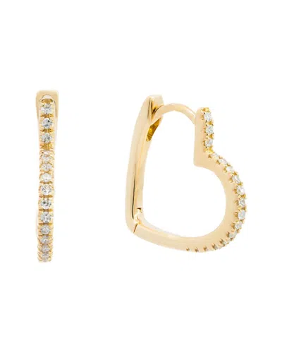 Maitre De Diamant 18k 0.16 Ct. Tw. Diamond Heart Earrings In Gold