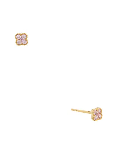 Maitre De Diamant 18k 0.18 Ct. Tw. Pink Sapphire Earrings