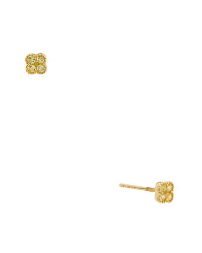 MAITRE DE DIAMANT MAITRE DE DIAMANT 18K 0.18 CT. TW. YELLOW SAPPHIRE EARRINGS