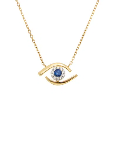 Maitre De Diamant 18k 0.20 Ct. Tw. Diamond & Sapphire Necklace