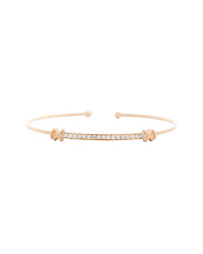 Maitre De Diamant 18k 0.29 Ct. Tw. Diamond Bar Cuff Bracelet In Gold