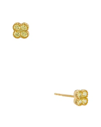 Maitre De Diamant 18k 0.36 Ct. Tw. Yellow Sapphire Earrings