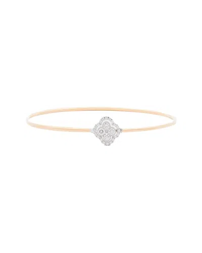 Maitre De Diamant 18k 0.38 Ct. Tw. Diamond Thin Bangle Bracelet In Gold