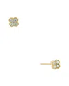 Maitre De Diamant 18k 0.39 Ct. Tw. Green Sapphire Earrings