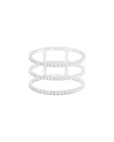 Maitre De Diamant 18k 0.40 Ct. Tw. Diamond Thin Triple Row Ring