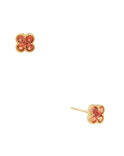 MAITRE DE DIAMANT MAITRE DE DIAMANT 18K 0.79 CT. TW. RED SAPPHIRE EARRINGS