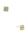 Maitre De Diamant 18k 0.82 Ct. Tw. Green Sapphire Earrings