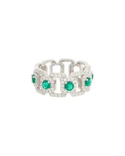 Maitre De Diamant 18k 1.34 Ct. Tw. Diamond & Green Sapphire Ring