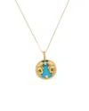 Maitre De Diamant 18k 1.42 Ct. Tw. Diamond & Turquoise Necklace In Gold