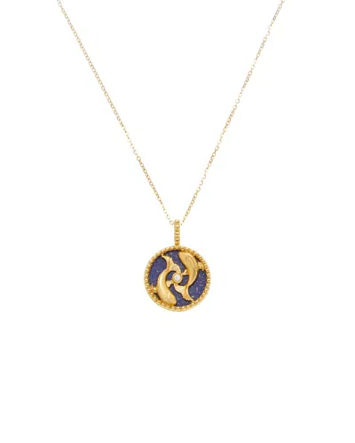 Maitre De Diamant 18k 2.44 Ct. Tw. Diamond & Lapis Necklace