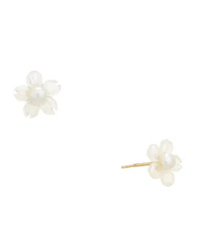 Maitre De Diamant 18k 3-4mm Pearl Earring In White