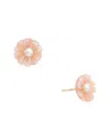 Maitre De Diamant 18k 3-4mm Pearl Earring In Pink