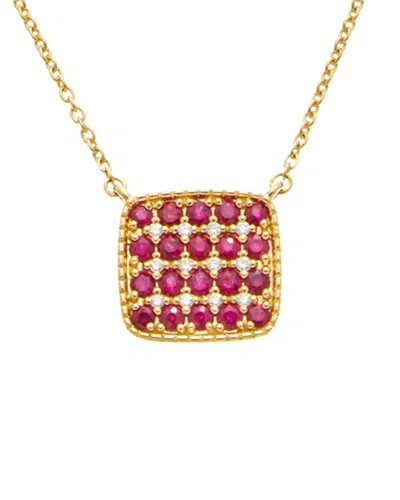 MAITRE DE DIAMANT MAITRE DE DIAMANT 18K 3.17 CT. TW. DIAMOND & RUBY NECKLACE