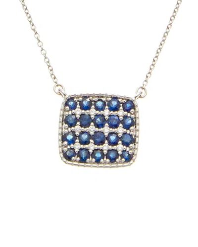 Maitre De Diamant 18k 3.80 Ct. Tw. Diamond & Blue Sapphire Necklace