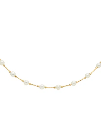 Maitre De Diamant 18k 4.5-5mm Pearl Necklace In Gold