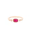 Maitre De Diamant 18k Rose Gold 0.70 Ct. Tw. Diamond & Ruby Dainty Ring