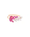 Maitre De Diamant 18k Rose Gold 1.11 Ct. Tw. Diamond & Ruby Ring