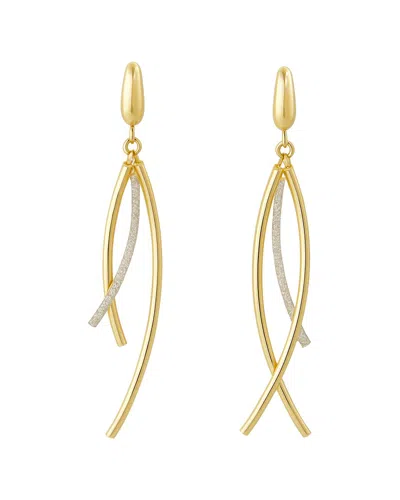 Maitre De Diamant 18k Sculpted Dual-arc Drop Earrings In Gold