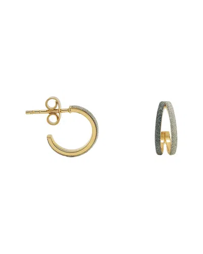 Maitre De Diamant 18k Sculpted Ombre Metal Hoop Earrings In Gold