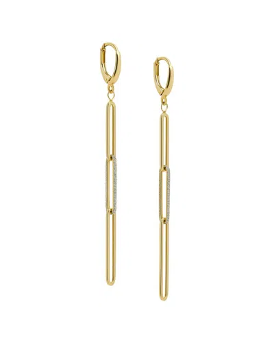 Maitre De Diamant 18k Sculpted Two-tone Link Drop Diamond Dust Earrings In Gold