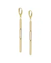 Maitre De Diamant 18k Sculpted Two-tone Link Drop Diamond Dust Earrings In Gold