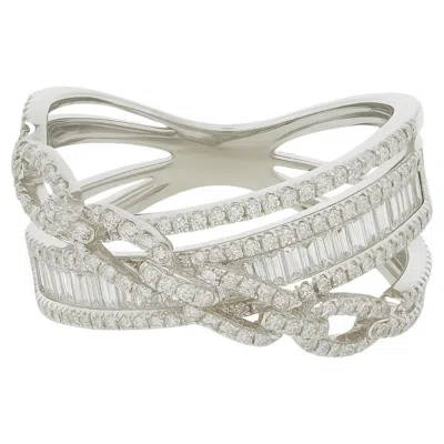 Pre-owned Maitre De Diamant Diamond Baguette Link Ring In Multi