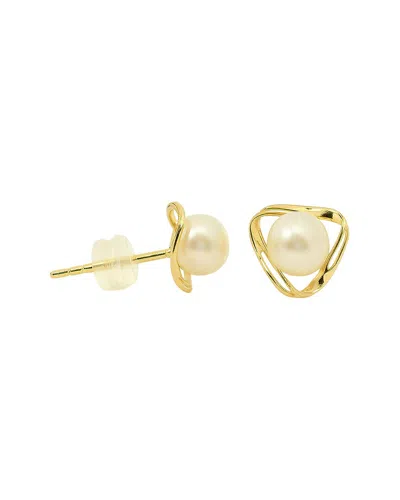MAITRE DE DIAMANT MAITRE DE DIAMANT 18K PEARL MODERN PEARL ORBIT STUD EARRINGS