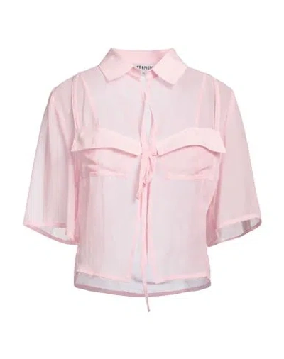 Maitrepierre Woman Shirt Pink Size 6 Cotton, Silk
