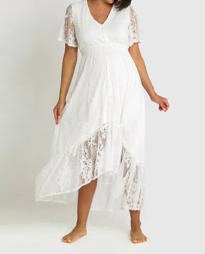 Maive & Bo Lace Maternity Gown In White