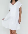 Maive & Bo Lexi Gauze Shift Dress In White In White