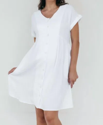 Maive & Bo Lexi Gauze Shift Dress In White