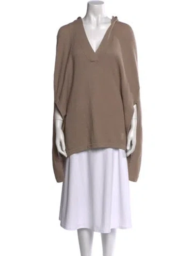 Pre-owned Maiyet Cashmere V-neck Sweater In Brown