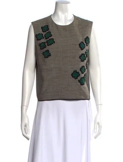 Pre-owned Maiyet Graphic Print Crew Neck Top In Neutral