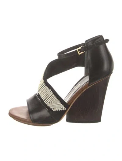 Pre-owned Maiyet Leather Beaded Accents Slingback Sandals In Multi