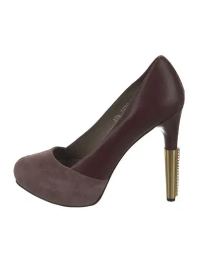 Pre-owned Maiyet Leather Colorblock Pattern Pumps In Purple