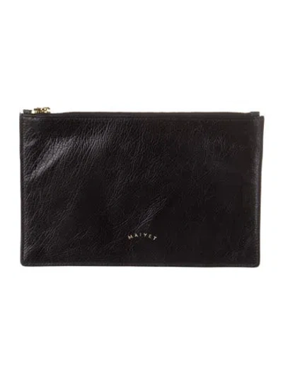 Pre-owned Maiyet Leather Printed Coin Pouch In Black