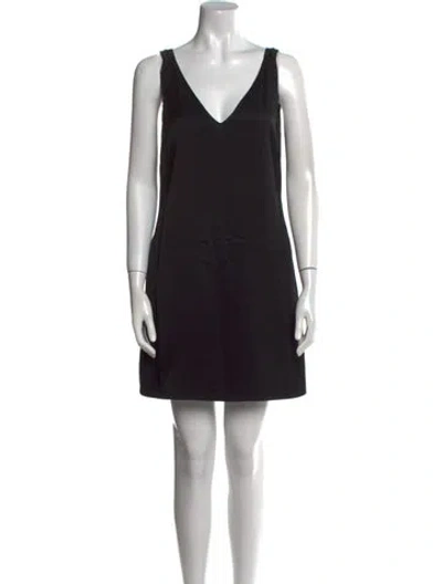 Pre-owned Maiyet Plunge Neckline Mini Dress In Black